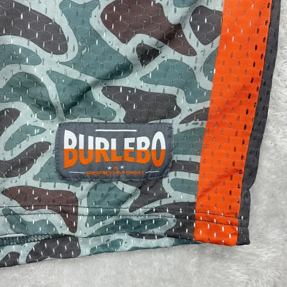Burlebo Shorts Mens Large Green Duck Camo Mesh Performance Athletic Summer Gym